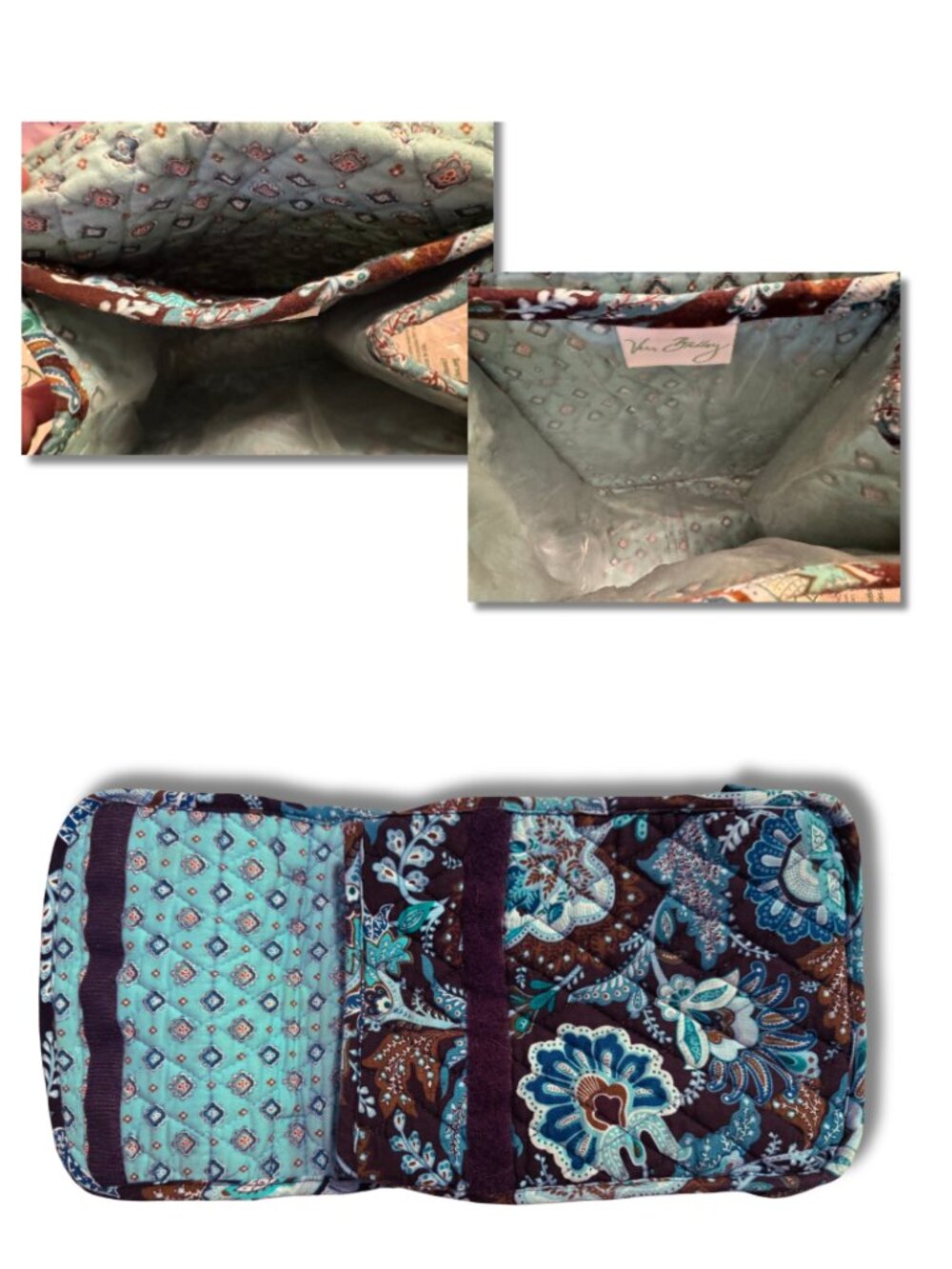 Vera Bradley Java Blue Insulated Lunch Bag Retired Y2K Floral Back to School #2 - Picture 3 of 4